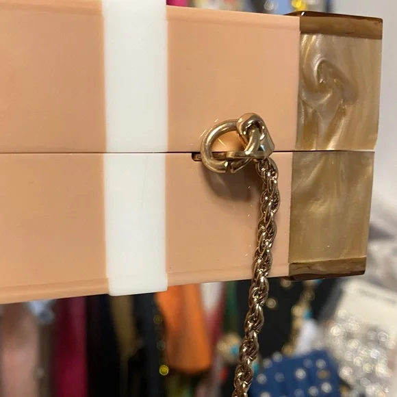 ZARA Multicolor Geometric Clutch with Gold Chain NWT! - Picture 7 of 9